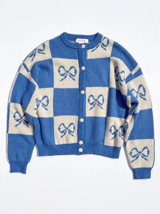 Lisa Says Gah Sweaters - Lisa Says Gah Bow Check Lauda Cardi Sweater NWT